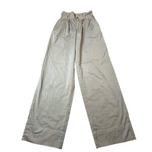 Everlane Green Organic Cotton High Waist Wide Leg Pants Size XS